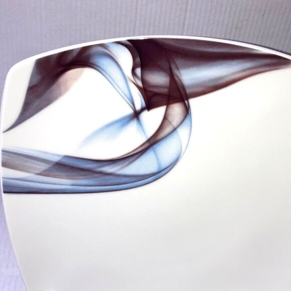 MIKASA Kya Square Dinner Plate White Smokey Gray Purple Blue 10.5 inches - Picture 5 of 7